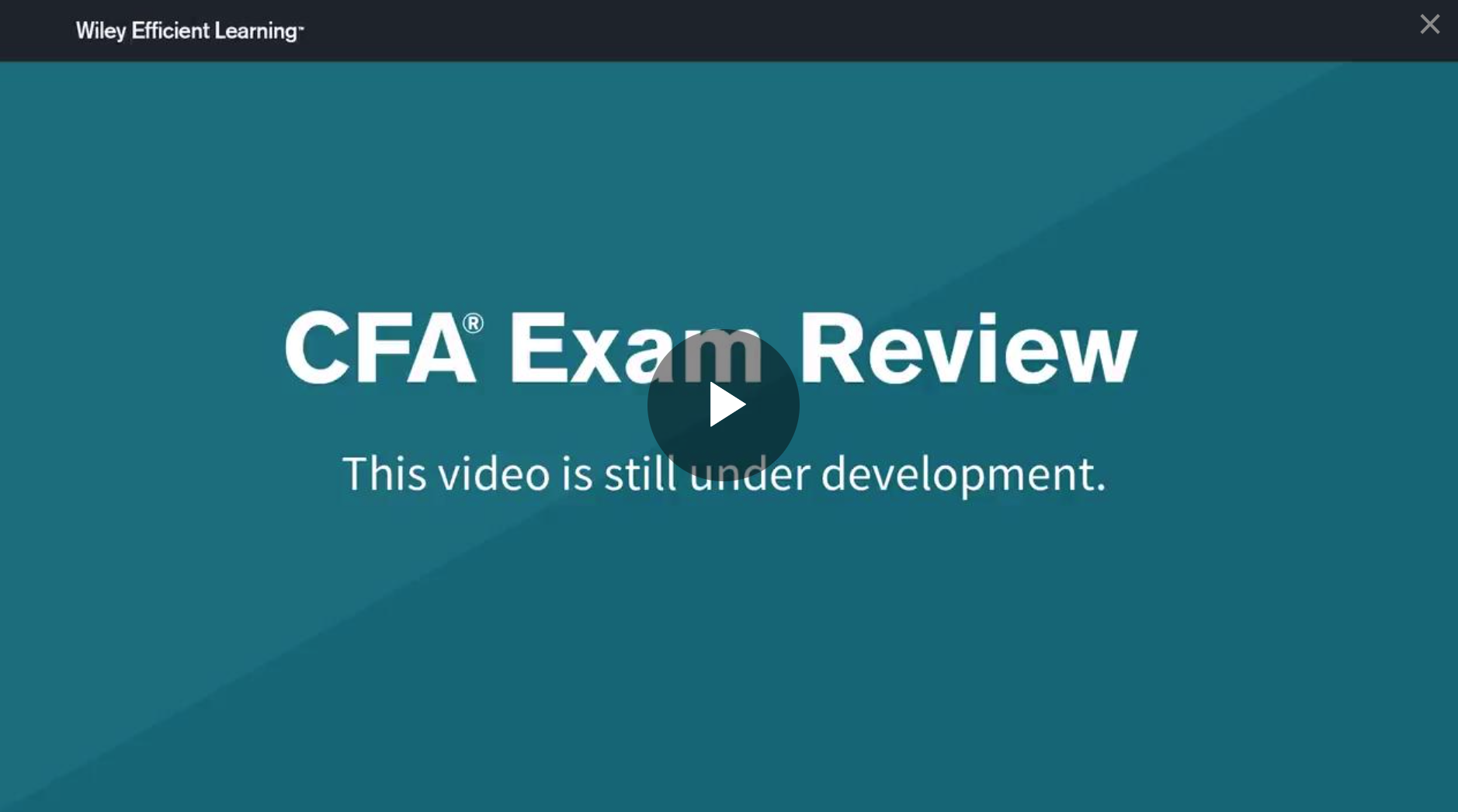 Wileys CFA Program 11th Hour Final Review Course Tutorial