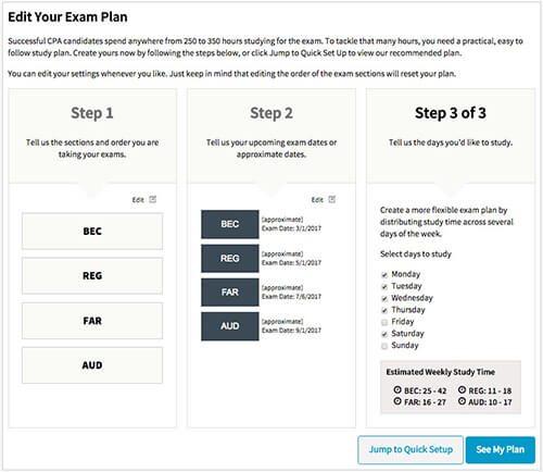 Edit Your Wiley CPAexcel Exam Plan